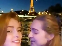 Romantic lesbian kiss in Paris video on WebcamWhoring.com