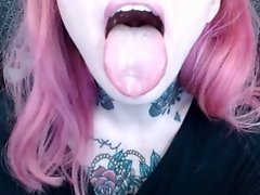 pink haired girl holds mouth wide open for you ) video on WebcamWhoring.com