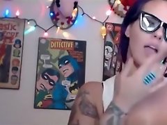 Curvy tattooed camslut facial and cum on her large tits video on WebcamWhoring.com
