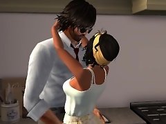 Fred Adjani et Stephanie passe un moment romantique en cuisine video on WebcamWhoring.com