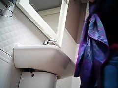 Women pee in public toilet 2259 video on WebcamWhoring.com