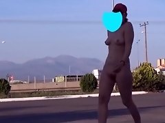 Amateur Naked Public Exhibition At Parking Lot Near Busy Road. video on WebcamWhoring.com