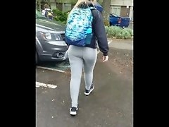 College PAWG In Leggings Walks to Her Dorm video on WebcamWhoring.com