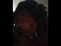 My tatted freak suckin this big black ass dick till I bust. video on WebcamWhoring.com
