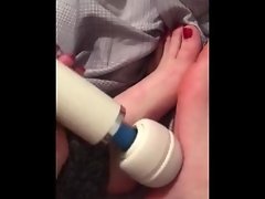 Hitachi wand foot massage video on WebcamWhoring.com