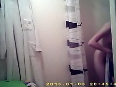 Innocent 18yo girl spied naked in the bathroom video on WebcamWhoring.com