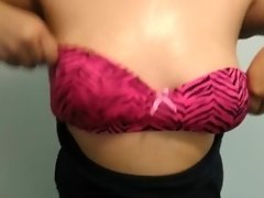 Slickin' up the tits video on WebcamWhoring.com