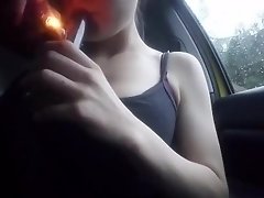 Taking a hit & Flashing my tits ( video on WebcamWhoring.com