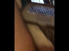 Male orgasms while watching interracial porn video on WebcamWhoring.com