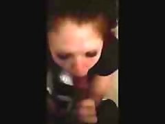 Red head gags on black dick and swallows the nut video on WebcamWhoring.com