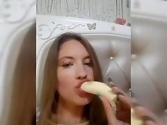 EroticTanya sucking and licking banana -tease before eating iy video on WebcamWhoring.com