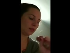 Girlfriend facial video on WebcamWhoring.com