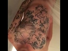 Viral shower scene with tattooed dude video on WebcamWhoring.com