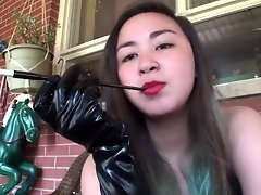 Asian retro smoking with gloves and cigarette holder video on WebcamWhoring.com