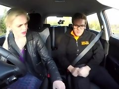 Fake Driving School Busty curvy learners horny blowjob and fucks to orgasm video on WebcamWhoring.com